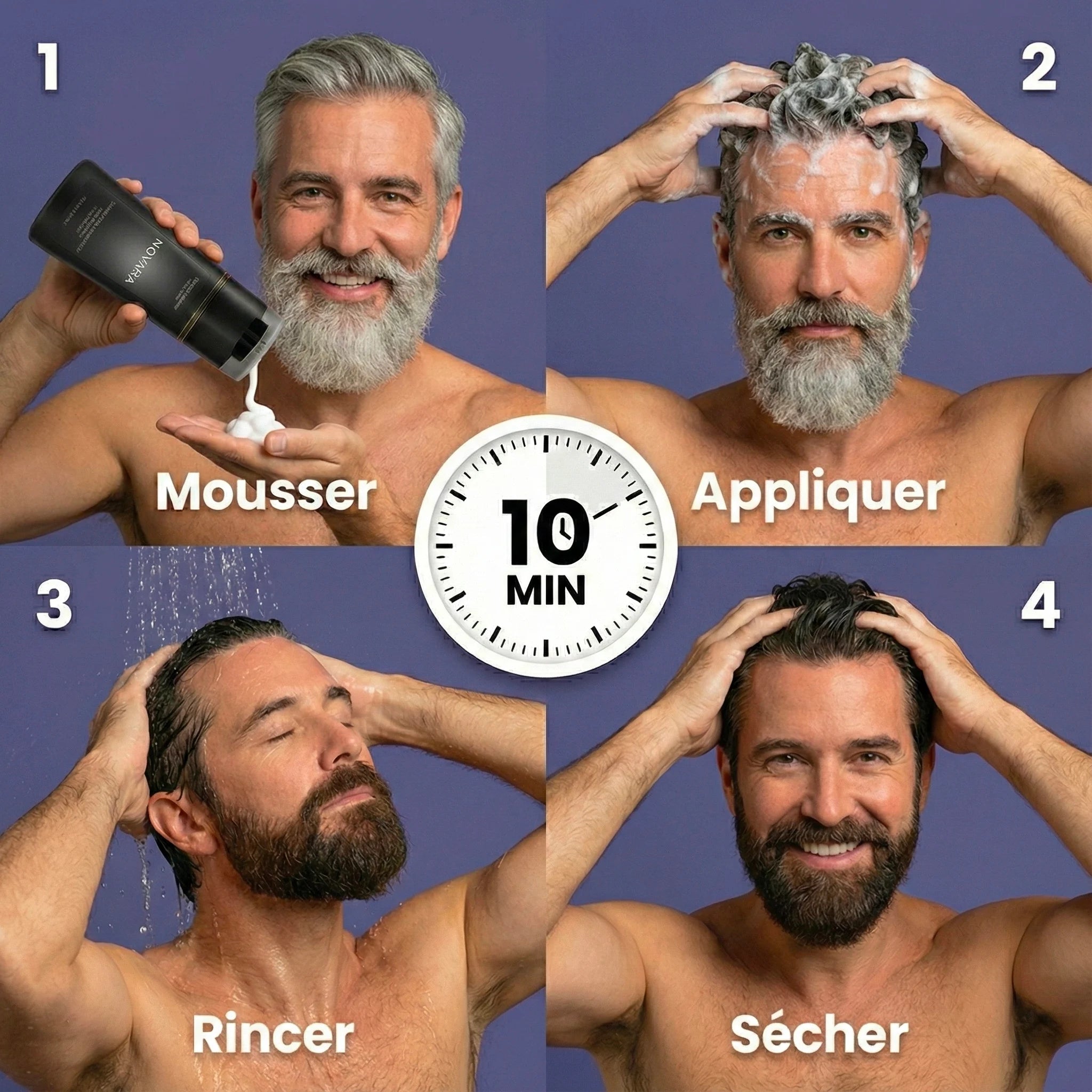 Shampoing colorant instantané homme